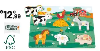 JouéClub L'ATELIER DU BOIS PUZZLE - LES ANIMAUX DE LA FERME offre