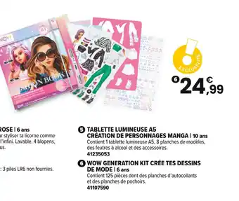 JouéClub WOW Wow generation kit crée tes dessins de mode | 6 ans offre