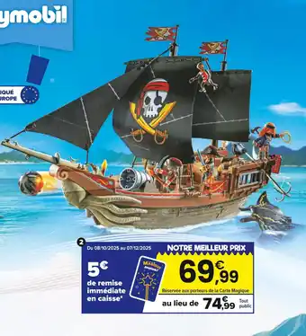 JouéClub PLAYMOBIL Bateau pirates | 4 ans offre