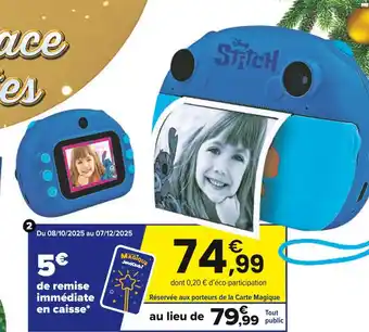 JouéClub Disney Appareil photo Stitch | 5 ans offre