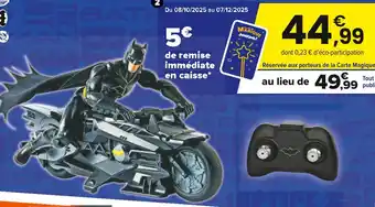 JouéClub BATMAN Pack batcycle radiocommandé + figurine batman 30 cm | 4 ans offre