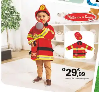 JouéClub MELISSA & DOUG Déguisement pompier + accessoires 3-6 ans offre