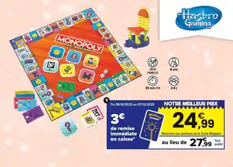 JouéClub HASBRO GAMING MONOPOLY POKÉMON offre