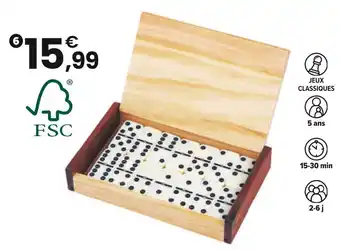 JouéClub DOMINOS 28 PIÈCES EN BOIS offre