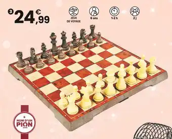 JouéClub NOM D'UN PION Jeu d’échecs de voyage magnétique offre