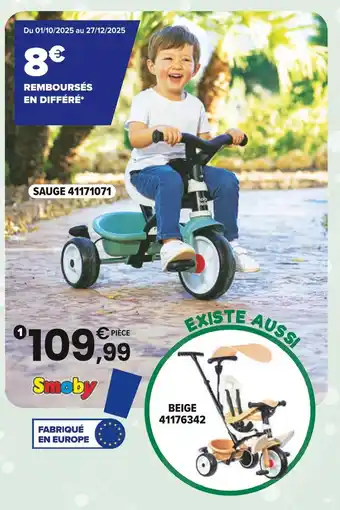 JouéClub SMOBY TRICYCLE BABY BALADE | 10 mois offre