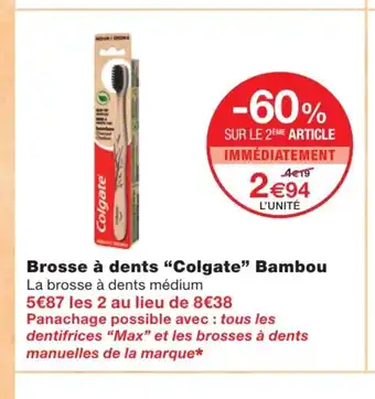 Brosse  à dents colgate bambou