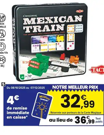 JouéClub TACTIC MEXICAN TRAIN offre