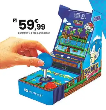 JouéClub SEGA Oystick player my arcade - sonic the hedgehoc offre