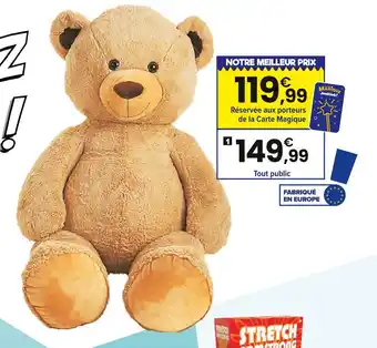 JouéClub Peluche ours brun géant 180 cm offre