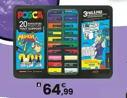 JouéClub Mallette métal de 20 marqueurs pointes posca - manga héros | 3 ans offre