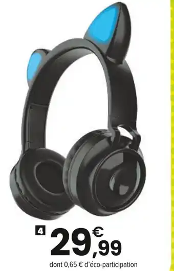 JouéClub CASQUE LUMINEUX BLUETOOTH | offre