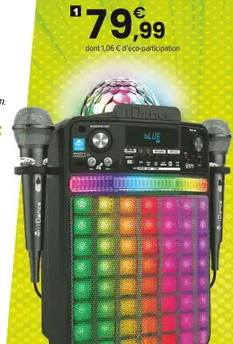 JouéClub PARTY GROOVE - ENCEINTE BLUETOOTH PORTABLE KARAOKÉ 9 EN 1 offre