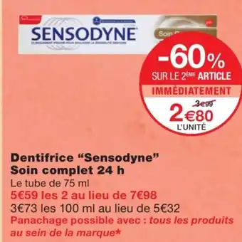 Monoprix Dentifrice sensodyne offre