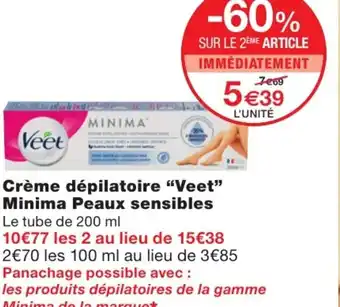 Créme dépilatoire veet