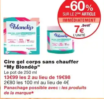 Cire gel corps sans chauffer