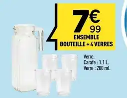 Centrakor Ensemble bouteille +4 verres offre