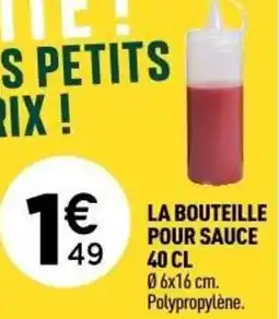 Centrakor La bouteille pour sauce offre