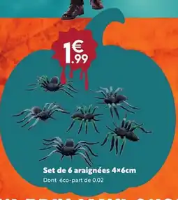 Maxi Bazar Set de 6 araignées 4x6cm offre