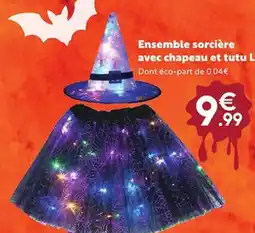 Maxi Bazar Ensemble sorcière avec chapeau et tutu LED offre