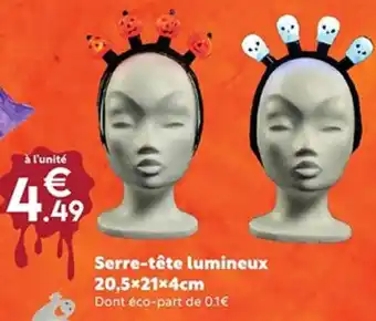 Maxi Bazar Serre-tête lumineux 20,5x21x4cm offre