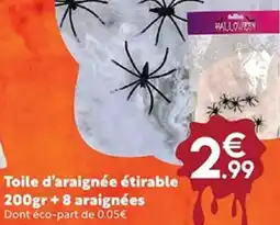 Maxi Bazar Toile d'araignée étirable 200gr + 8 araignées offre