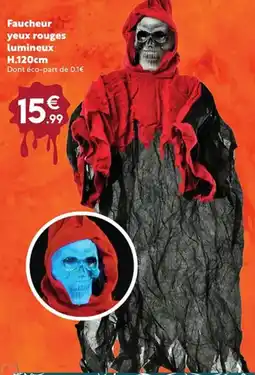Maxi Bazar Faucheur yeux rouges lumineux H.120cm offre