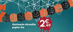 Maxi Bazar Guirlande citrouille papier 3m offre