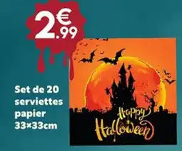 Maxi Bazar Set de 20 serviettes papier 33x33cm offre