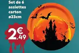 Maxi Bazar Set de 6 assiettes carton 023cm offre