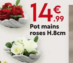 Maxi Bazar Pot mains roses H.8cm offre