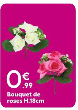Maxi Bazar Bouquet de roses blanches H.18cm offre