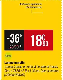Bricorama COREP Lampe en rotin offre