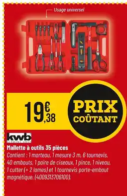 Bricorama KWB Mallette à outils 35 pièces offre