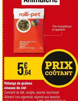 Bricorama ROLLI-PET Mélange de graines oiseaux du ciel offre