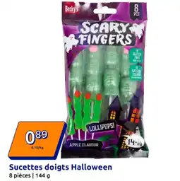 Action Sucettes doigts halloween 8 pièces offre
