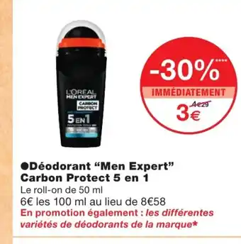 Monoprix Déodorant men expert offre