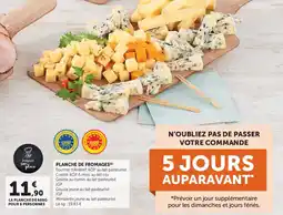 Super U Planche de fromages offre