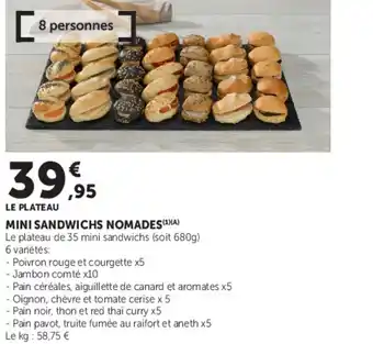 Super U Mini sandwichs nomades offre