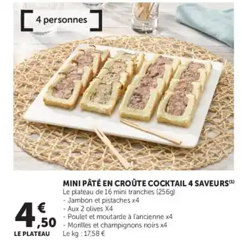 Super U Mini pâté en croûte cocktail 4 saveurs offre