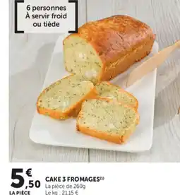 Super U Cake 3 fromages offre