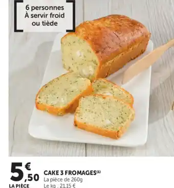 Super U Cake 3 fromages offre
