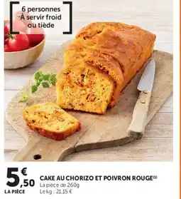 Super U Cake au chorizo et poivron rouge offre