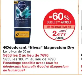 Monoprix Déodorant nivea magnesium dry offre