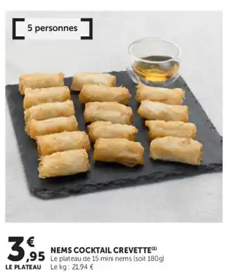 Super U Nems cocktail crevette offre