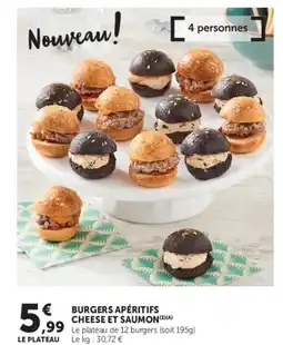 Super U Burgers apéritifs cheese et saumon offre