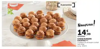 Super U Cheese burgers cocktail offre