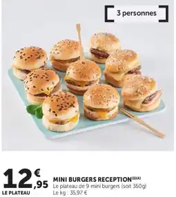 Super U Mini burgers reception offre