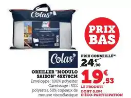 Hyper U Colas - oreiller modulo saison offre