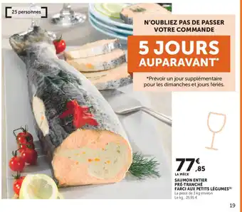 Saumon entier pré-tranché farci aux petits légumes